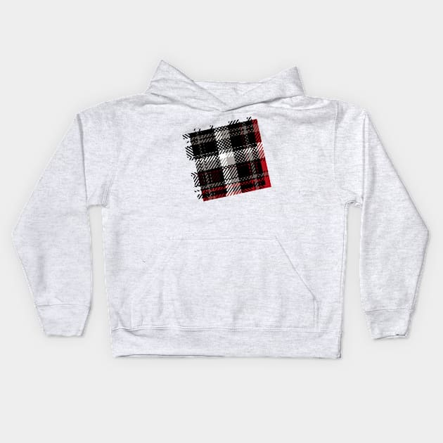 Deconstructed Plaid Kids Hoodie by Squidoink